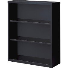 Lorell LLR41285 Fortress Series Steel Book Case, Black