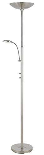 Cal Lighting BO-2617TR LED Torchiere with LED Reading Lamp with Full Range Dimmer