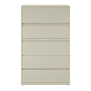 Hirsh Industries 42" 5-Drawer Metal Cabinet for Home/Office, Holds Letter/Legal/A4 Hanging Folders, Putty