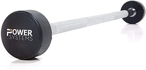 Power Systems Pro Style Rubber Fixed Straight Barbell - Pre-Loaded Weight (70)