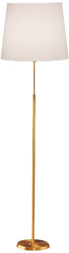 Holtkoetter 6354 BB SWRG Incandescent Shaded Floor Lamp, Brushed Brass with Satin White Regular Shade