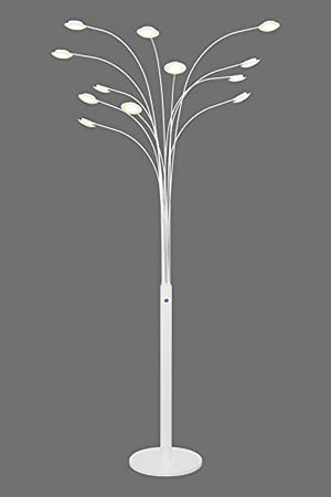 Artiva USA Quan Money Tree 12-Arch LED Floor Lamp, Matt White, 84" H