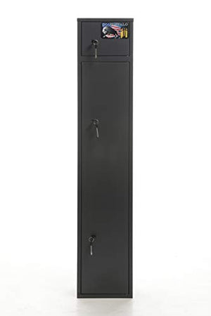 Buffalo 1520 Two Doors Gun Rifle Shotgun Metal Security Cabinet Safe Storage with Separate Lock Box for Handguns Ammo