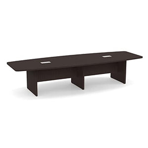 Generic Modern Executive Conference Room Table 12 ft Boat Shaped Espresso (142" L x 47-32" W x 29" H)
