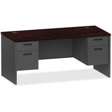 Lorell Mahogany/Charcoal Modular Desk Furniture