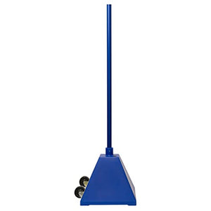 Ideal Shield - Portable Sign Base and Sign Holder, 96"H. Perfect for Curbside Delivery. Includes Blue Pyramid Shaped Sign Base with Wheels, Sign Post and Sign Brackets. Signs Not Included