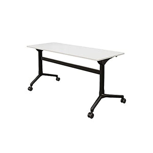 Vari Flip Top Training Table 5 - Foldable Top, Rolling Casters, Linking Brackets - White