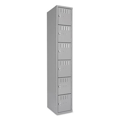 Tennsco Corp. 6 Tier Box Locker, 1 Wide, 12"Wx18"Dx72"H, Medium Gray