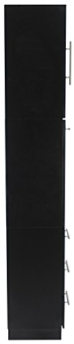 Icarus"Spokane" Black Tower Styling Station With 3 Drawers, Cabinet And Tool Holder