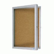 Enclosed Bulletin Board with Over Lapping Hinged Door Size: 18" H x 24" W