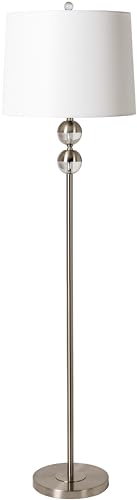 MARK & DAY Chera Modern Metallic Silver Floor Lamp (62" H x 17" W x 17" D)