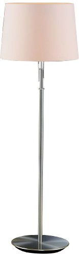 Holtkoetter Floor Lamp with Illuminator, Satin Nickel with Satin White Shade