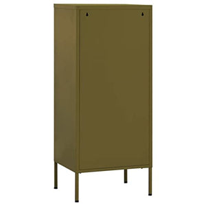 Youuihom Free-Standing Storage Cabinet with Drawers, Olive Green Steel 16.7"x13.8"x40