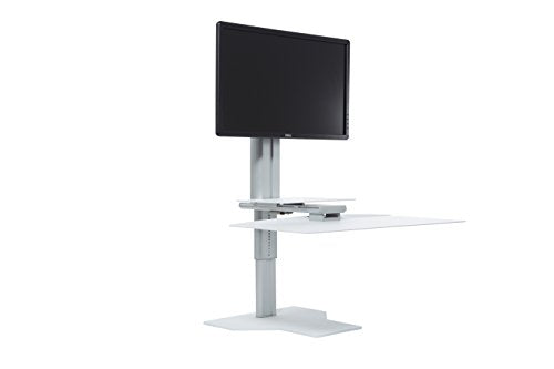 Uprite Ergo Sit2Stand Desktop Height Adjustable Workstation - Single Monitor - Silver/White