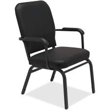 Lorell LLR59600 Fixed Arms Vinyl Oversized Stack Chairs, 15" Height X 25" Width X 27.01" Length