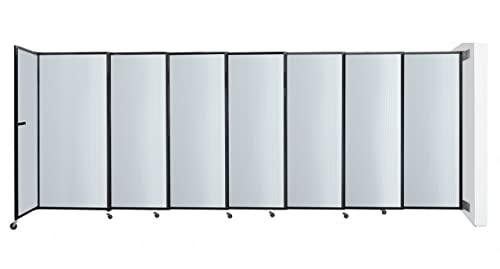 VERSARE Wall-Mounted StraightWall Sliding Portable Partition | Sound Absorbing Room Divider | Adjustable Widths | Black SoundSorb Panels