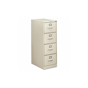 HON 310 Series Vertical Files with Locks - 4 Drawer Legal File Cabinet, Light Gray