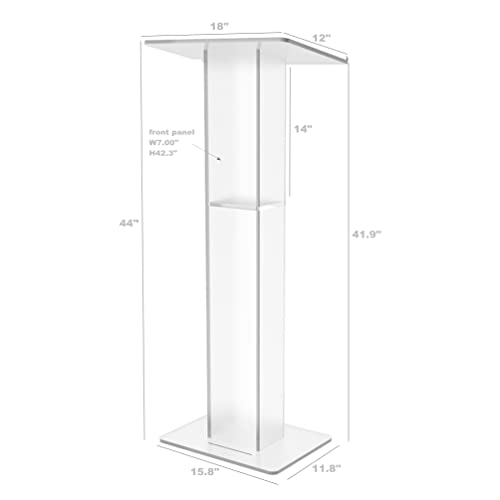 FixtureDisplays Acrylic Podium Plexiglass Church Pulpit 18"W X 12"D X 42.5"H