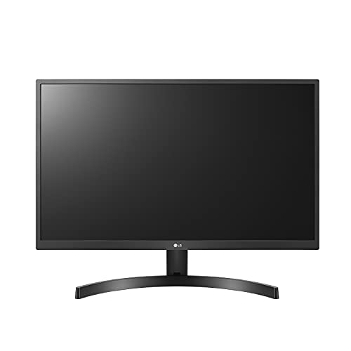 LG 27UK500-B Monitor 27” UHD (3840 x 2160) IPS Display - Black & Nulaxy Laptop Stand, Ergonomic Aluminum Laptop Mount Computer Stand, Detachable Laptop Riser Notebook Holder Stand - Space Gray