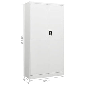 GaRcan Locker Cabinet White 90x40x180 cm Steel