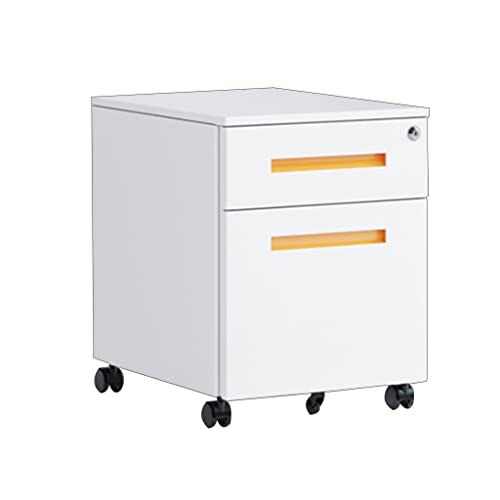 2-Drawer Locking Steel File Cabinet, Pre-Assembled Mobile Pedestal for Small Business, (Color: Style 1, Size: 50x39x48cm)