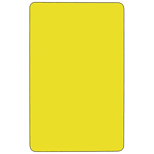 Flash Furniture 30''W x 72''L Rectangular Yellow HP Laminate Activity Table - Standard Height Adjustable Legs