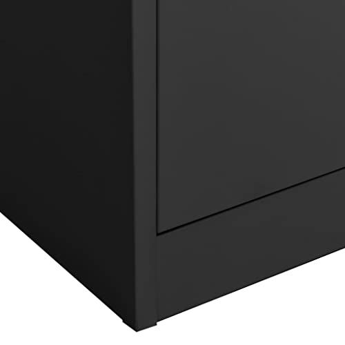 YITHOPI Metal Storage Sideboard Cabinet with Doors and Shelves - Anthracite Steel 35.4"x15.7"x70.9