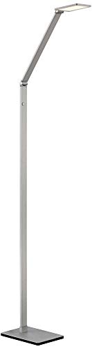 Possini Euro Design Bentley Modern Minimalist LED Task Floor Lamp 61" Tall Silver Aluminum - Adjustable Touch On/Off - Bright Lighting for Living Room, Bedroom