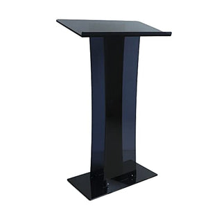 None Black Acrylic Podium Stand for Churches, Portable Lecterns & Pulpits