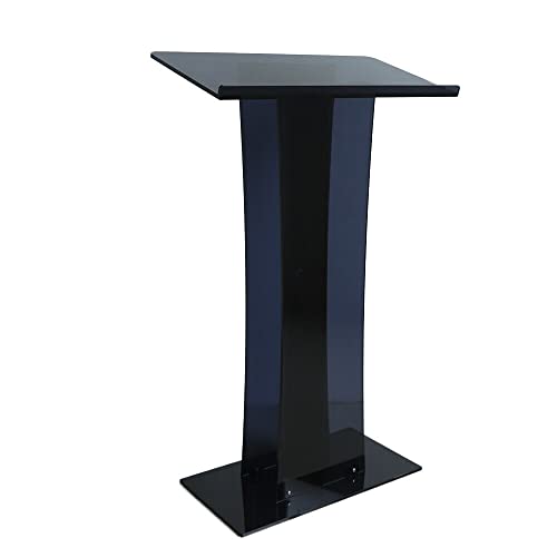 Black Acrylic Podium Stand for Churches, Portable Lecterns & Pulpits