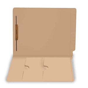 Doctor Stuff Pocket File Folders - Reinforced End Tab Folder with Double Pocket on Inside, Fastener in Position 1, 11 pt Manila Stock, Carton of 250