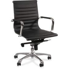 Lorell 59538 Modern Chair, 39.8" x 25" x 24.8", Black, Chrome