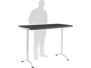 Iceberg Adjustable Height Rectangular Conference Table 30" x 60" Graphite/Silver Leg