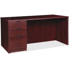 Lorell 79179 Left Pedestal Desk, BBF, 71"X36"X29", Mahogany