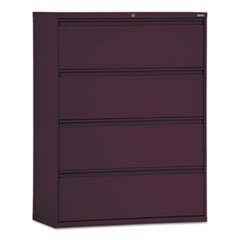 Sandusky Lee LF8F364-03 800 Series 4 Drawer Lateral File Cabinet, 19.25" Depth x 53.25" Height x 36" Width, Burgundy