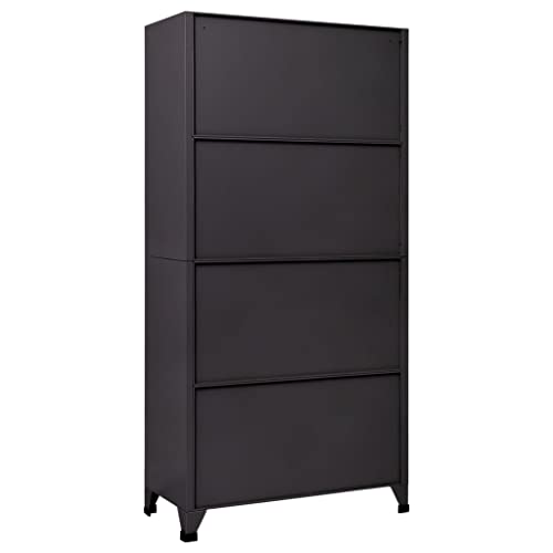 GOLINPEILO Metal Locker Storage Cabinet with 9 Lockable Doors, Anthracite and White Steel Organizer 35.4"x17.7"x70.9