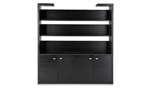 ZURI Madison Bookcase in Black Oak Finish with Storage