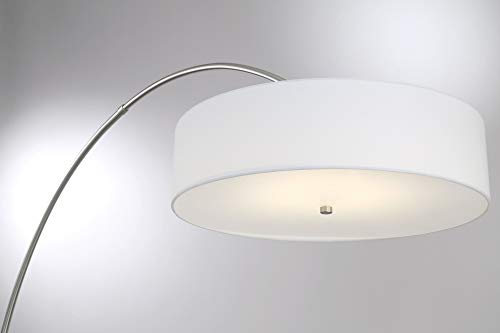 Wilkerson Brushed Nickel LED Arc Floor Lamp with Gray Shade