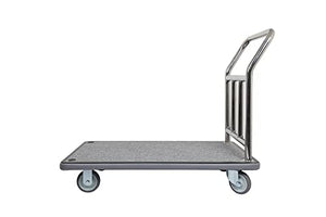 Wholesale Hotel Products Utility Cart (Stainless Steel/Carpet Deck) - Value Valet Bellman's Cart