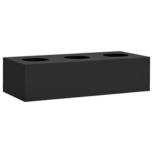 HLELU Modern Steel Office Cabinet with Planter Box, Anthracite, 35.4" x 15.7" x 50.4