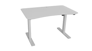 Ergo Elements Height Adjustable Electric Standing Desk with 4' Top 4 Memory Buttons LED Display, White with White Top