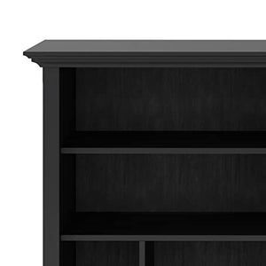 SIMPLIHOME Amherst Solid Wood 44 Inch Black Multi Cube Bookcase - Living Room, Study, Office