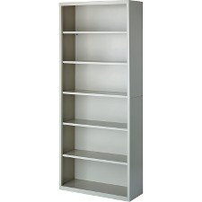 Lorell LLR41292 Fortress Series Steel Book Case, Light Gray