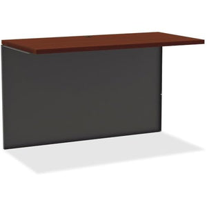 SKIMMY DIP Lorell Mahogany Laminate/Charcoal Modular Desk Series - 48" x 24", 1.1" Top