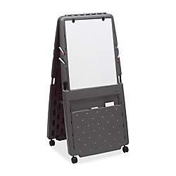 Iceberg ICE30237 Presentation Flipchart Easel with One Side Dry Erase Surface, Blow-molded Plastic Frame, 33" Length x 28" Width x 73" Height, Charcoal