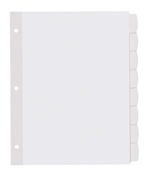 Avery Big Tab Printable White Label Dividers with Easy Peel, 8 Tabs, 20 Sets, 6 Packs (14435)