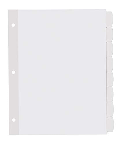 Avery Big Tab Printable White Label Dividers with Easy Peel, 8 Tabs, 20 Sets, 6 Packs (14435)