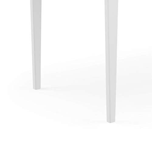 SIMPLIHOME Harper SOLID WOOD Mid Century Modern 60 inch Wide Home Office Desk, Writing Table, Workstation, Study Table Furniture in White with 2 Drawerss