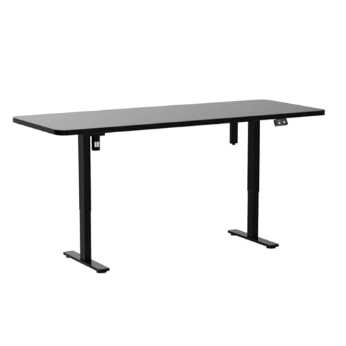 VIVO Electric Height Adjustable Stand Up Desk 71x30 - Black Table Top, Black Frame