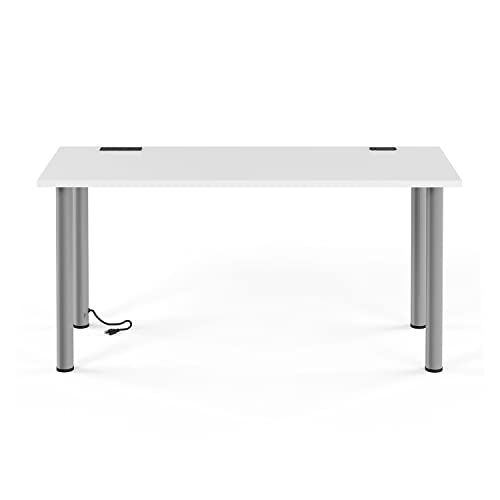 Essentials 60" Powered Writing Desk, White (Un56971)